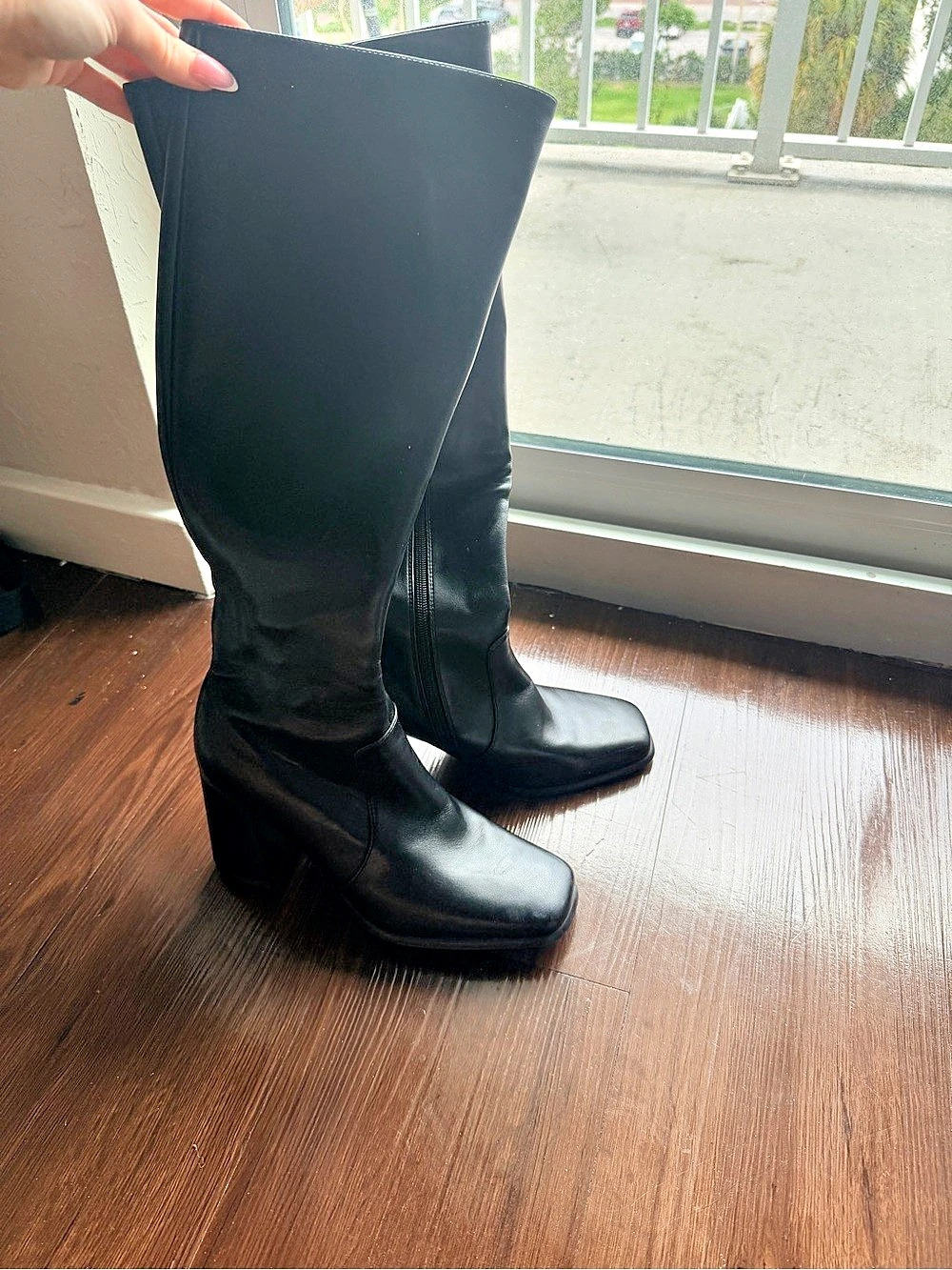 Black Heeled Knee-High Boots